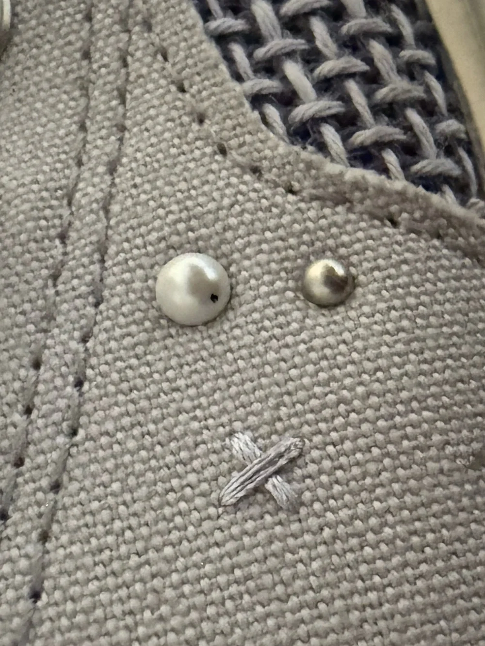 Converse Low-Top Canvas Sneakers in Pale Lavender and White - Picture 2 of 3